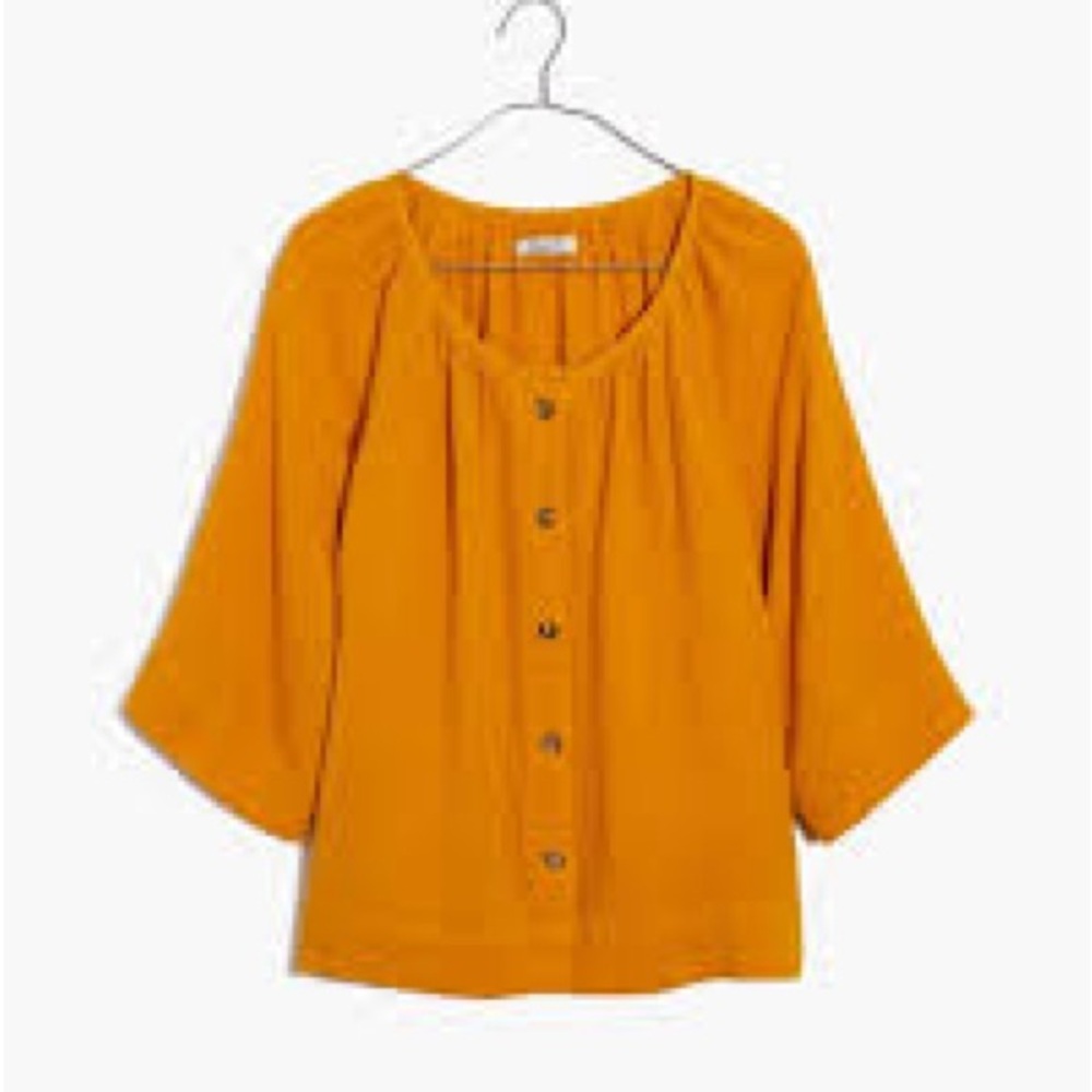 Madewell gauze swing top size small in yellow